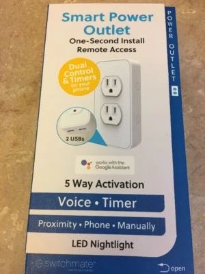 NEW! Switchmate Power On-Wall Indoor Smart Outlet, No Hub Required - Image 1 of 4