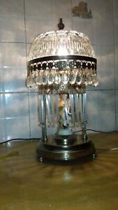 Lampada tavolo vintage ottone cristall lavorato vintage table lamp lampè
