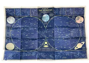 Map of the Heavens National Geographic 1957 Star Chart Constellations 27X42 Inch - Picture 1 of 17