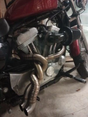 Exhaust Twisted Pipes Art Fit For Harley Davidson Sportster Touring Softail Dyna - Image 1 of 4