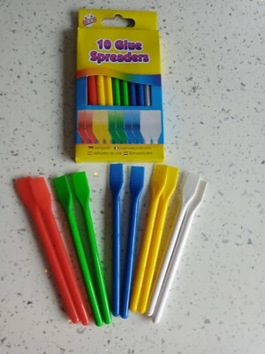 10 Plastic Glue Spreaders PVA Art Craft Kids Spatula Fun Paste Adhesive Pack UK - Image 1 of 4
