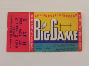 Stanford vs. California Big Game ticket - Big Game, November 21, 1953 - Picture 1 of 2