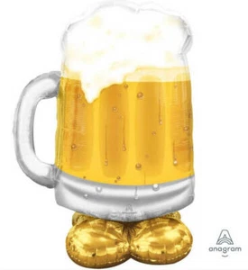 Australia Day / Oktoberfest Party Supplies Airloonz Beer Mug Foil Balloon - Picture 1 of 1