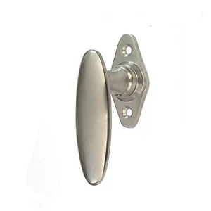 Fenstergriff in Messing vernickelt matt - Fensterolive - 10,0x4,8cm - Bild 1 von 2
