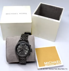 Michael Kors Watch Mk6259 Gunmetal Grey 38mm Box Manual - Picture 1 of 7