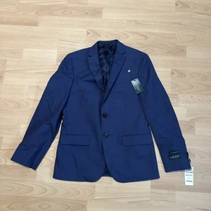 Lauren Ralph Lauren Boys Blazer Suit Jacket Size 16 R Bright Navy Blue 2 Buttons - Picture 1 of 9