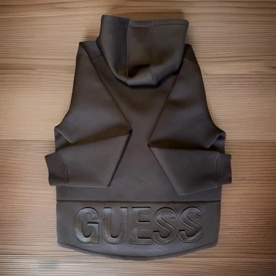 NWT GUESS Ls Ashe Neoprene Hoodie Sweatshirt Jacket Black Mens Size Large - Image 1 of 4