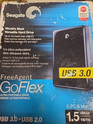 Seagate FreeAgent GoFlex 1.5 TB,External (STAA1500100) Hard Drive - Image 1 of 4