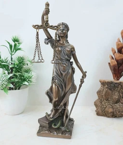 Nueva Escultura VERONESE Diseño 13" Dama Ciega Justicia Acabado Bronce - Imagen 1 de 5