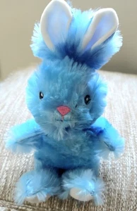 Bunny Rabbit Plush Blue Soft Silky Fur Stuffed Toy Cute 10" Easter Birthday Gift - Picture 1 of 8