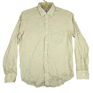 NN07 NO NATIONALITY Men's M Regular Fit Green White Stripe Button Down Shirt - Picture 1 of 7