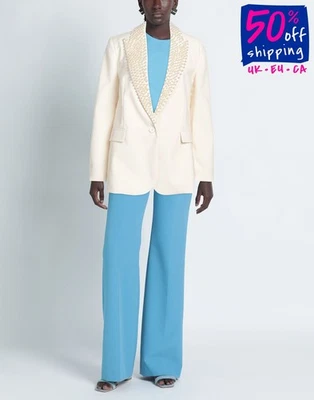 Giacca Blazer Vicolo RRP€261 Taglia M Perline Monopetto Foderata Made in Italy - Immagine 1 di 4