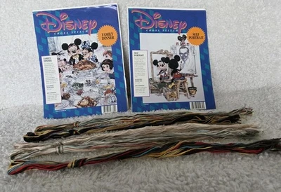 2 kits de punto de cruz de Disney cena familiar acción de gracias y autorretrato Walt Disney Foto 1 de 4