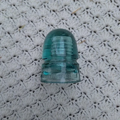 Vtg Antique Canadian Pacific RY Co Railroad Light Blue Glass Beehive Insulator - Image 1 of 4