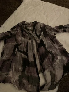 Gibson plissierte Aquarell transparente Bluse - Bild 1 von 5