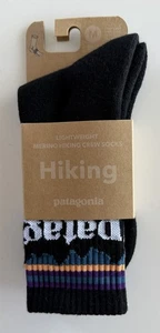 Patagonia Lightweight Black Hiking Crew Socks - Merino Wool Sz M (L) - Picture 1 of 2