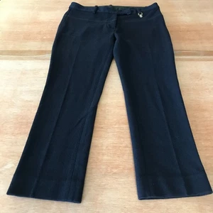 Tory Burch Beverly Cropped Pants Women 0 Blue Pleated Wool Blend Pocket Mid Rise - Picture 1 of 15