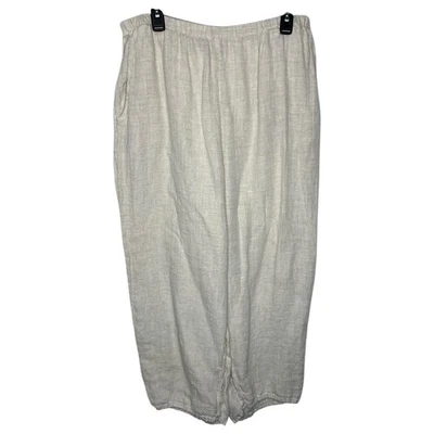Flax Women's Casual Pants Size Large Off White Linen Lagenlook - Image 1 of 4