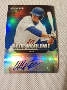 Tarjeta de novato automática autografiada Cade Marlowe Panini Prizm Draft 2022 RC #AU-CM - Imagen 1 de 2