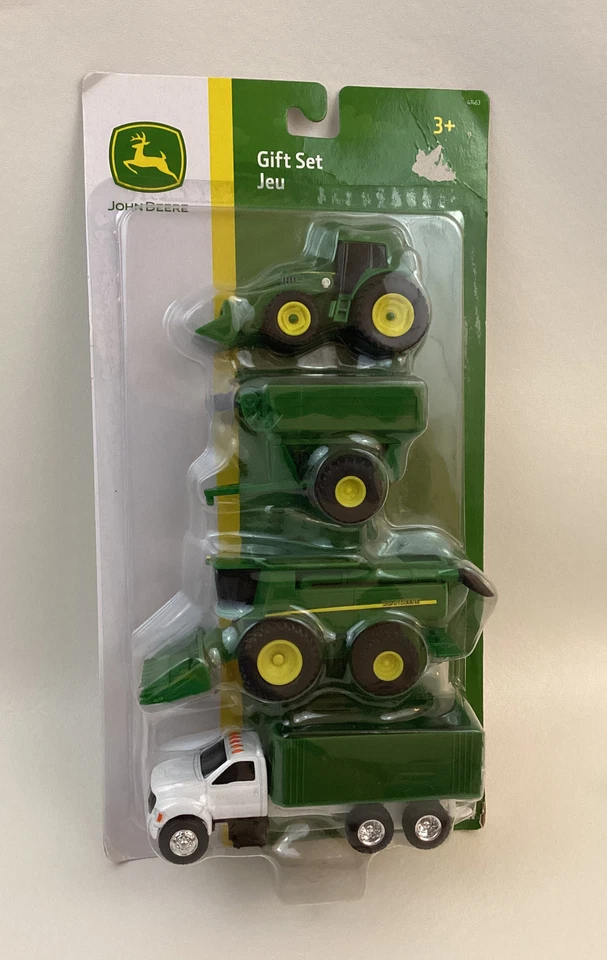 John Deere 4 pc Vehicle Gift Set Construction Farm Vehicles Tomy 2022 LP76864 - Image 1 of 4