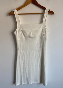 Minx & Moss Cotton Dress Womens Size 12 White Bodycon Sleeveless Stretch NWT - Bild 1 von 9