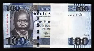 South Sudan 100 Pounds 2019, UNC, BUNDLE, Pack of 100 Pcs, Consecutive, P-15d - Picture 1 of 5