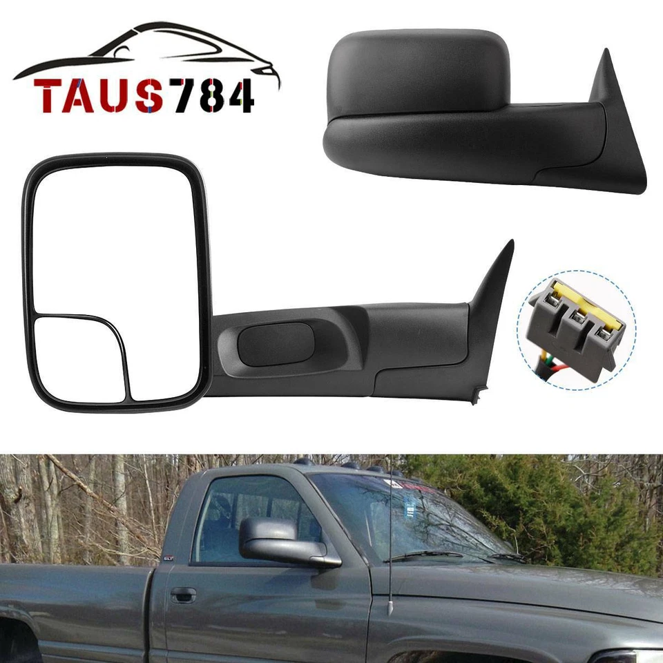 Espejos retrovisores de remolque para 94-97 Dodge RAM 1500 2500 3500 espejo retrovisor ajustable eléctrico abatible Foto 1 de 4