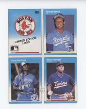 1987 Fleer Wax Box Bottoms Complete Panel Boston Red Sox George Brett HOF