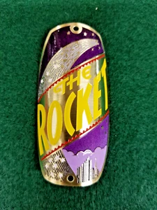 Shelby Rocket Bike Badge Style Bicycle Emblem Acid Etched Brass - Picture 1 of 3