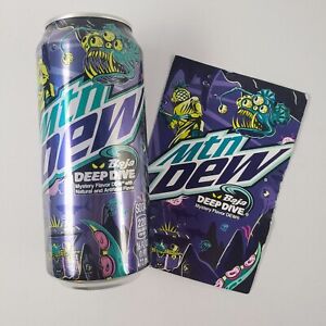 1 Sealed Can PROMO CARD Mtn Dew Baja Deep Dive Mystery Flavor 16oz RARE Unopened