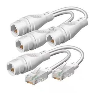 POE Splitter RJ45 2-in-1 Network Cabling Connector For Security Camera Install N - Afbeelding 1 van 9