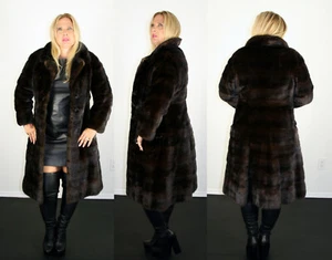 Cappotto pelliccia visone mogano pelle su pelle taglia small 4 6 S Efurs4less - Foto 1 di 6