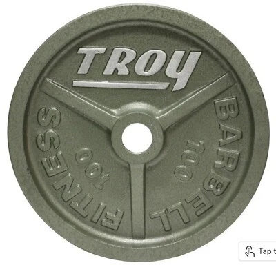 TROY (2) 100 LB OLYMPIC PLATES 》SEE FULL DESCRIPTION: REBATE ▪︎ S/H+ - Image 1 of 2