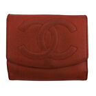 Chanel Wallet Here Mark Caviar Skin Authentic Used T18243