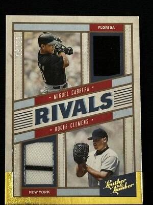 2019 Panini Leather & Lumber Rivals Materials Roger Clemens Miguel Cabrera Patch - Image 1 of 3
