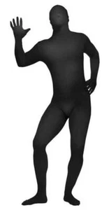 2nd Skin Black Halloween Costume Mens Adult Full Body Stretch Jumpsuit-size XL - Picture 1 of 3