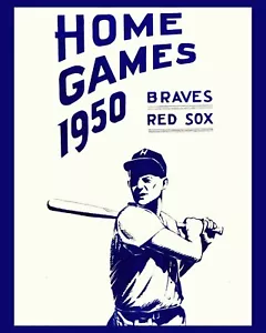 Art Poster - 1950 Boston Braves & Red Sox Schedule - 8x10 Photo - Picture 1 of 1