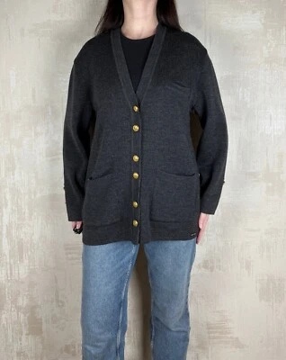 Cárdigan para mujer Saint James vintage de lana gris dorado con botones talla XL Foto 1 de 4
