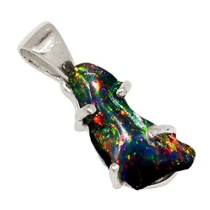 Natural Chalama Black Opal 925 Sterling Silver Pendant Jewelry ALLP-30066 - Picture 1 of 1