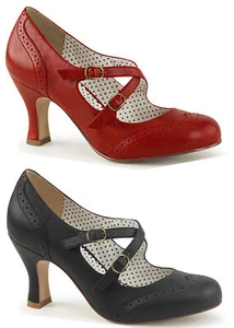 Pleaser Pin Up Couture FLAPPER-35 3" Kitten Heel Mary Jane Pump - Picture 1 of 8