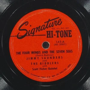 JIMMY SAUNDERS / PAT TERRY Four Winds Seven Seas / Room Of Roses HI-TONE 145 VG+ - Picture 1 of 4