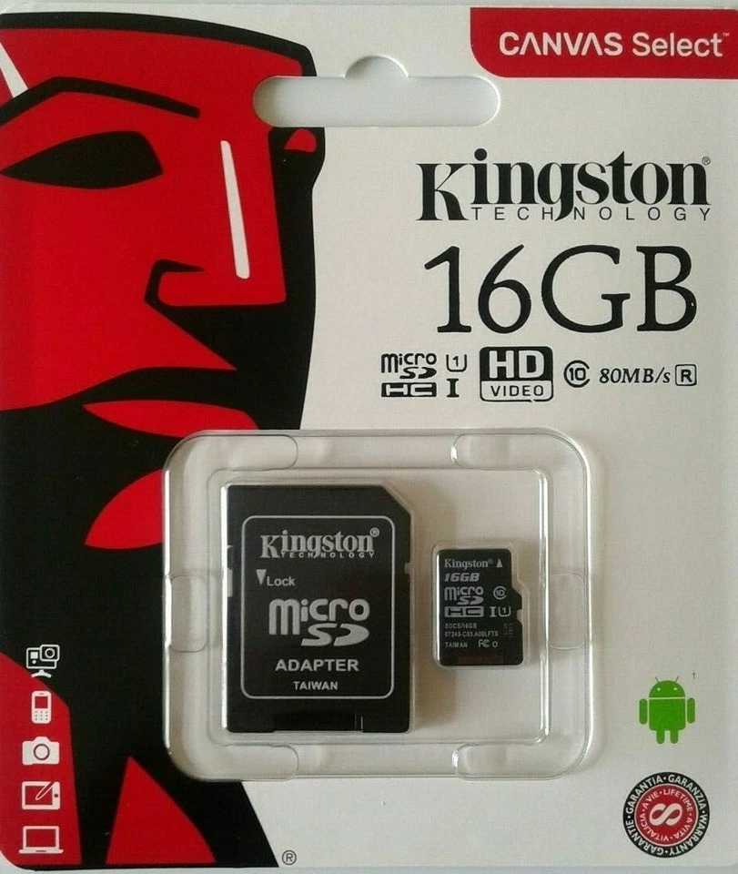 Kingston Canvas Select- Micro SDHC/SDXC 16GB Memory Card - Image 1 of 1