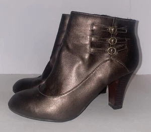 Predictions Womens Brown Faux Leather Heel Booties 9.5 - Picture 1 of 8