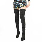 Amy Crookes Black Victorine 60 Shirred Thigh-High Boots Size UK 8 (EU 41)