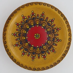 Vintage Romanian Folk Art Hand Carved Painted Wood Box Arta Mestesugarilor Arad - Picture 1 of 8