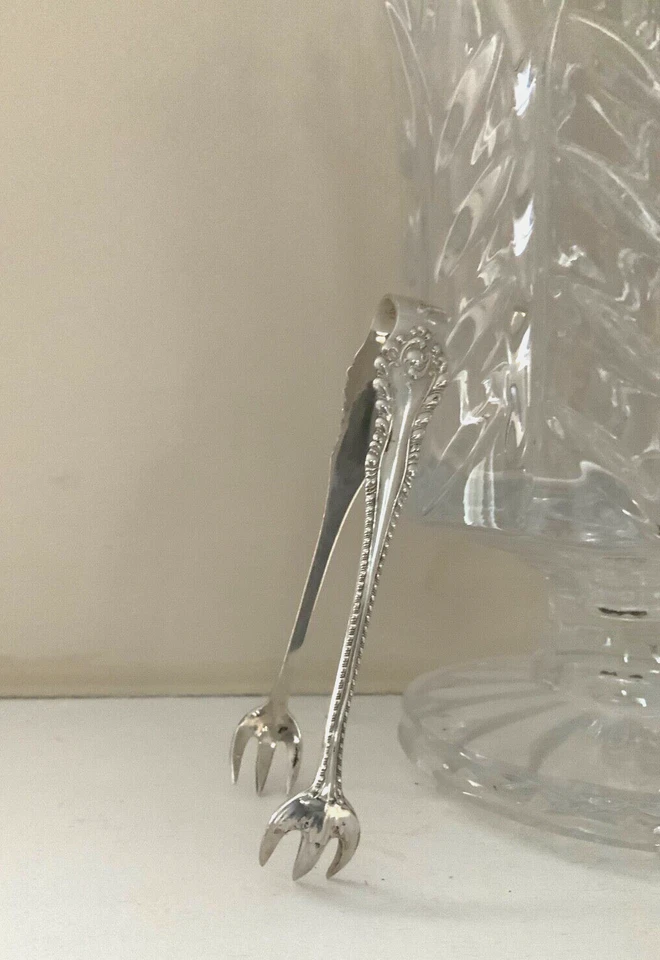 "Cubo de azúcar de plata esterlina vintage de Birks Silver Co. pinzas agarrador de garras - 4""" Foto 1 de 4