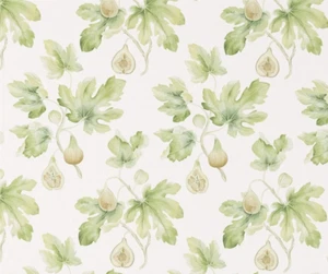 SANDERSON CURTAIN FABRIC DESIGN "Fig Harvest" 2.8 MTRS FOREST GREEN LINEN BLEND - Picture 1 of 6