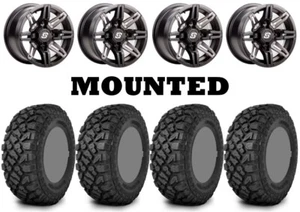 Kit 4 Kenda Klever XT Tires 28x10-14 on Sedona Rukus Grey 12mm Wheels CAN - Picture 1 of 5