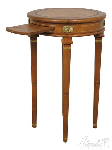 LF57295EC: Round Regency Style Leather Wrapped Lamp Table Cover
