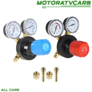 ALL-CARB Dual Welding Gas Gauges,Oxygen CGA-540 Acetylene CGA-510 Regulators - Picture 1 of 10